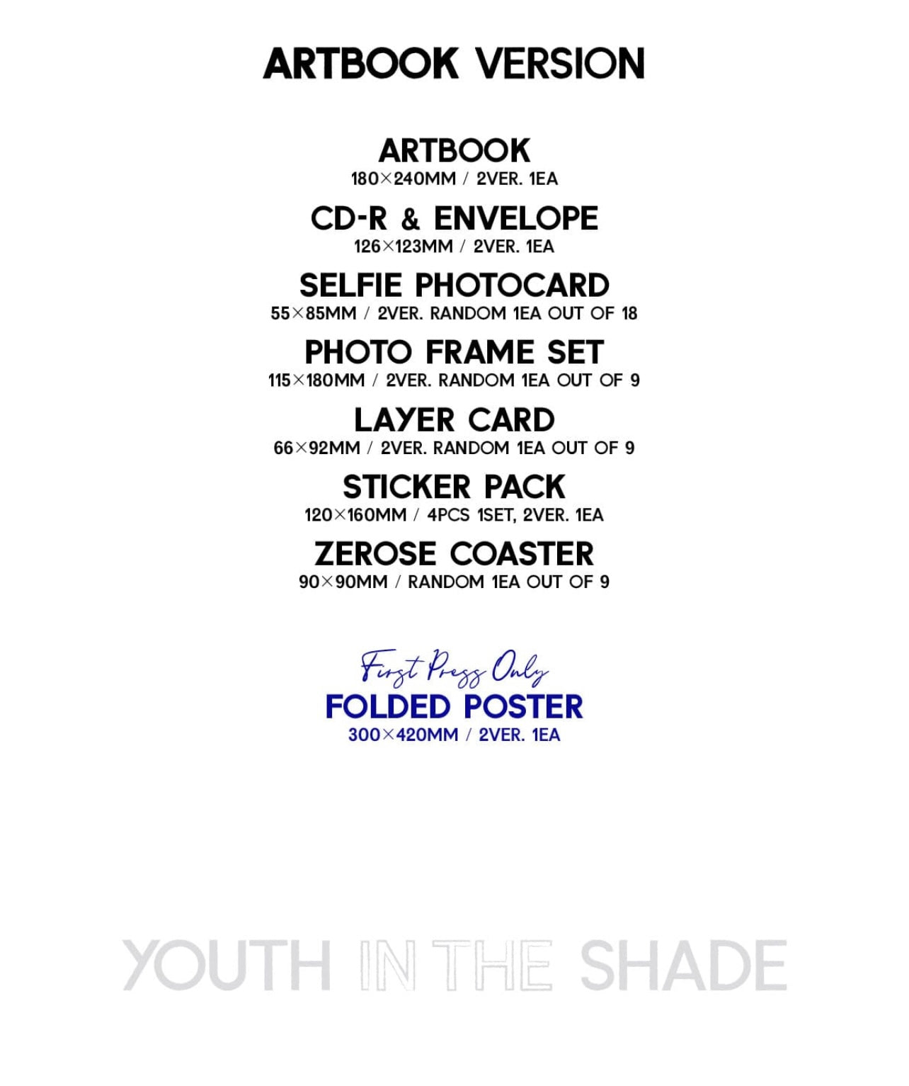 ZEROBASEONE 1st Mini Album (Youth in the Shade)